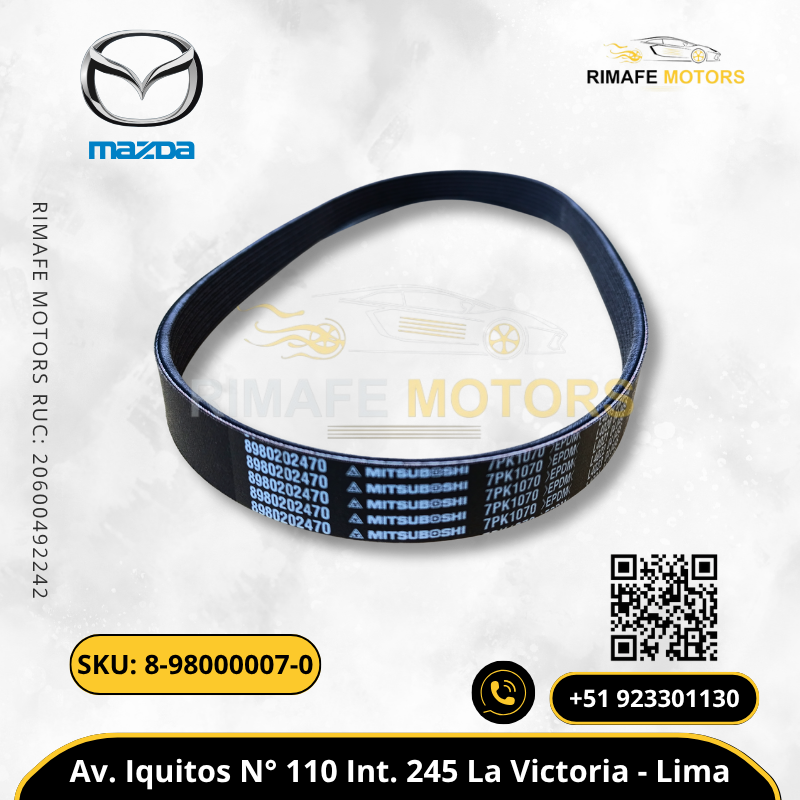 FAJA DE ACCESORIOS ALL NEW MAZDA BT50 4JJ3 3.0